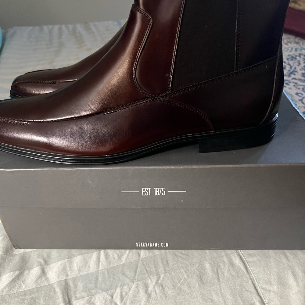 BRAND NEW BROWN STACEY ADAMS DRESS OR CASUAL BOOTS. - Picture 9 of 16